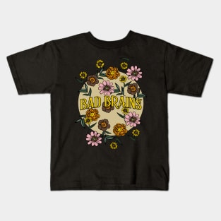 Bad Brains Name Personalized Flower Retro Floral 80s 90s Name Style Kids T-Shirt